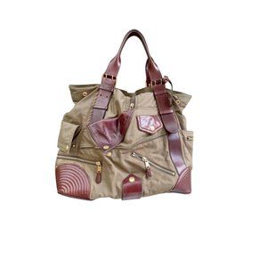 Alexander McQueen Faithful Olive Canvas & Leather bag